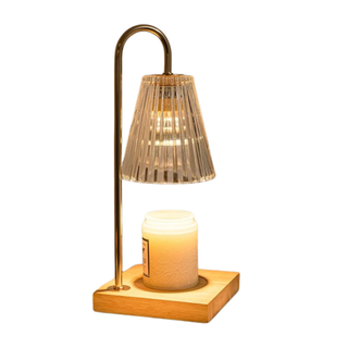 Candle warmer lamp with glass shade