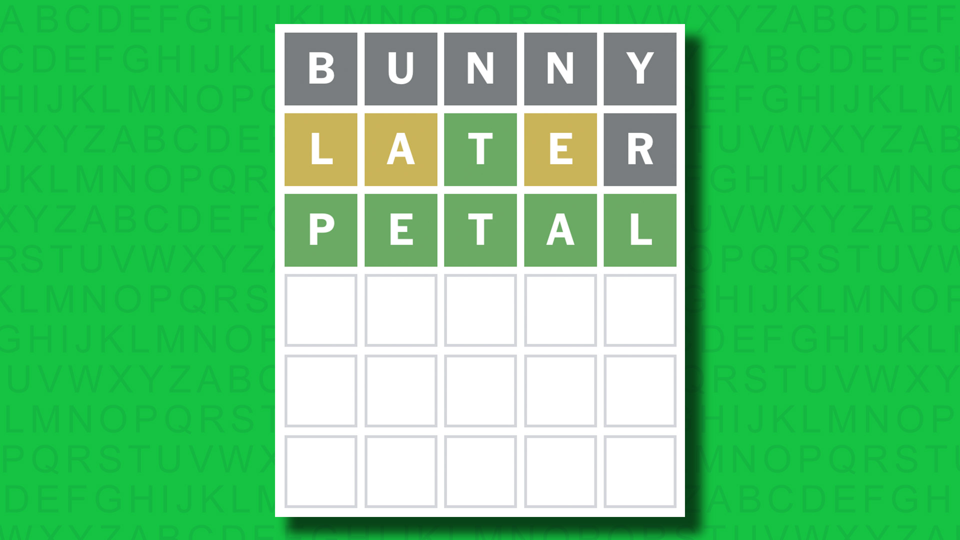 NYT Wordle answer for game 1534 on a green background