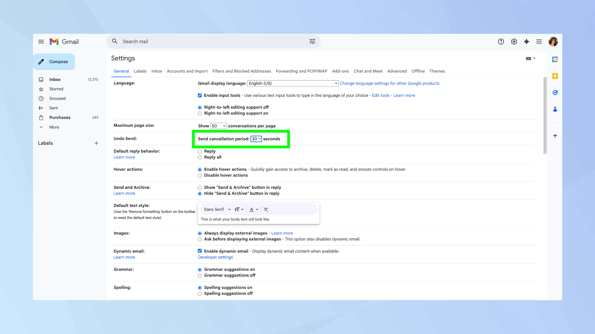 Gmail undo send feature changed to 30 seconds 