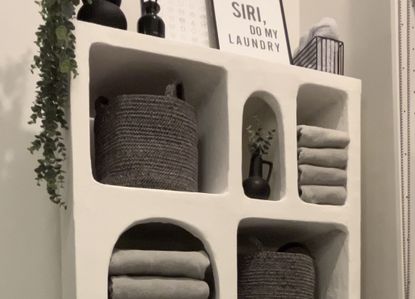 This IKEA hack turns the KALLAX into rustic textured shelves