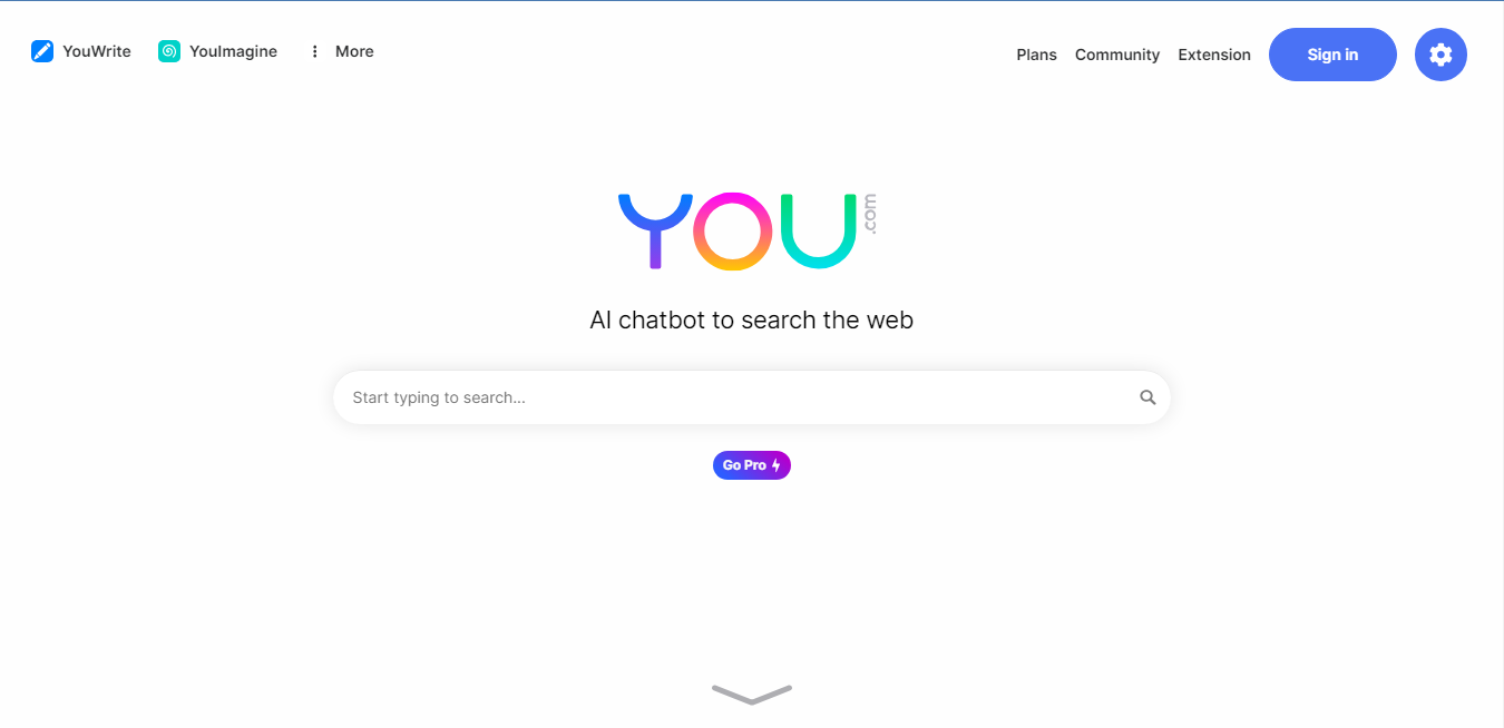 Website screenshot for YouChat