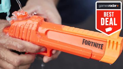 Nerf Super Soaker Fortnite HC being refilled
