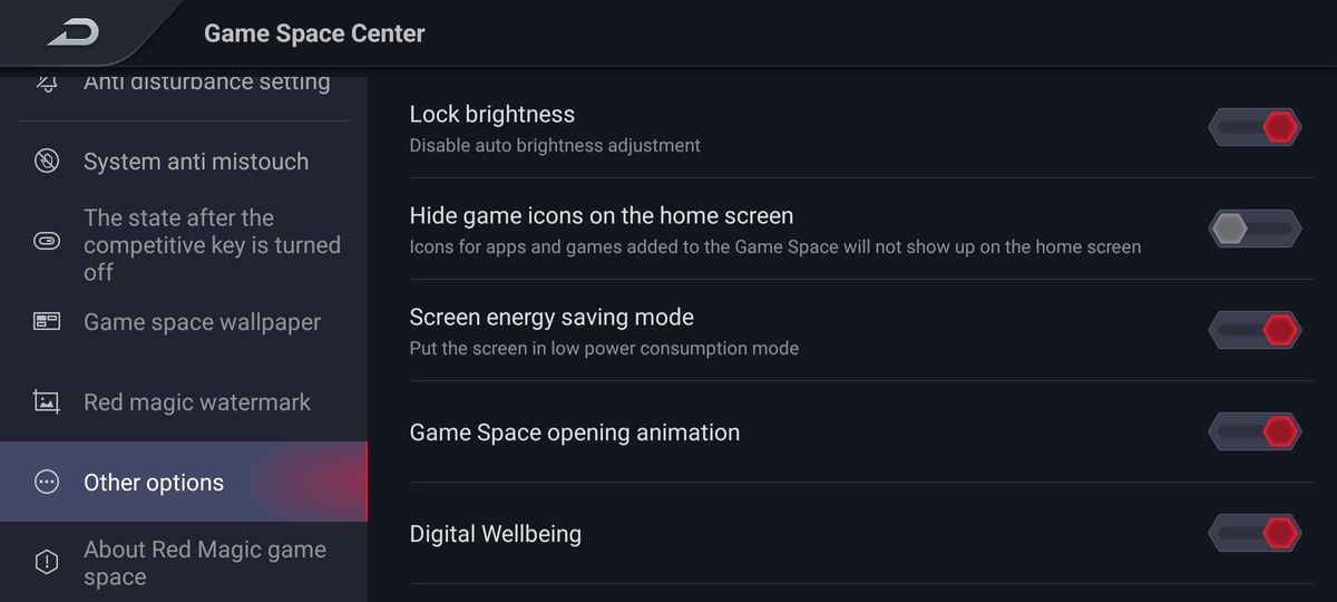 RedMagic 7 phone Game Lobby interface screenshot