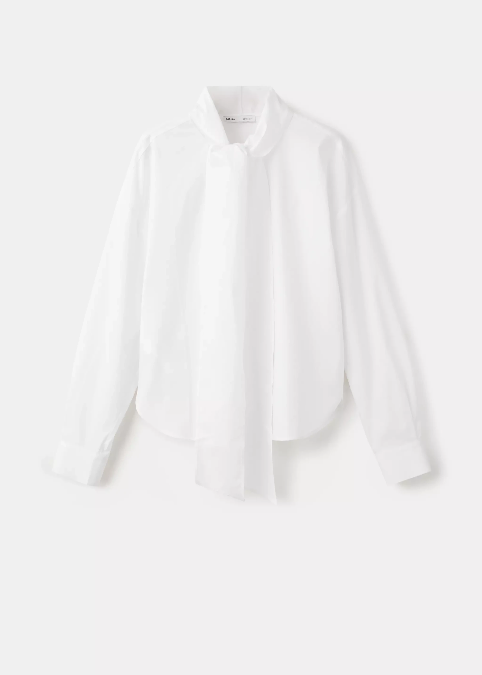 Cotton Blouse With Tie Neck - Women | Mango Usa