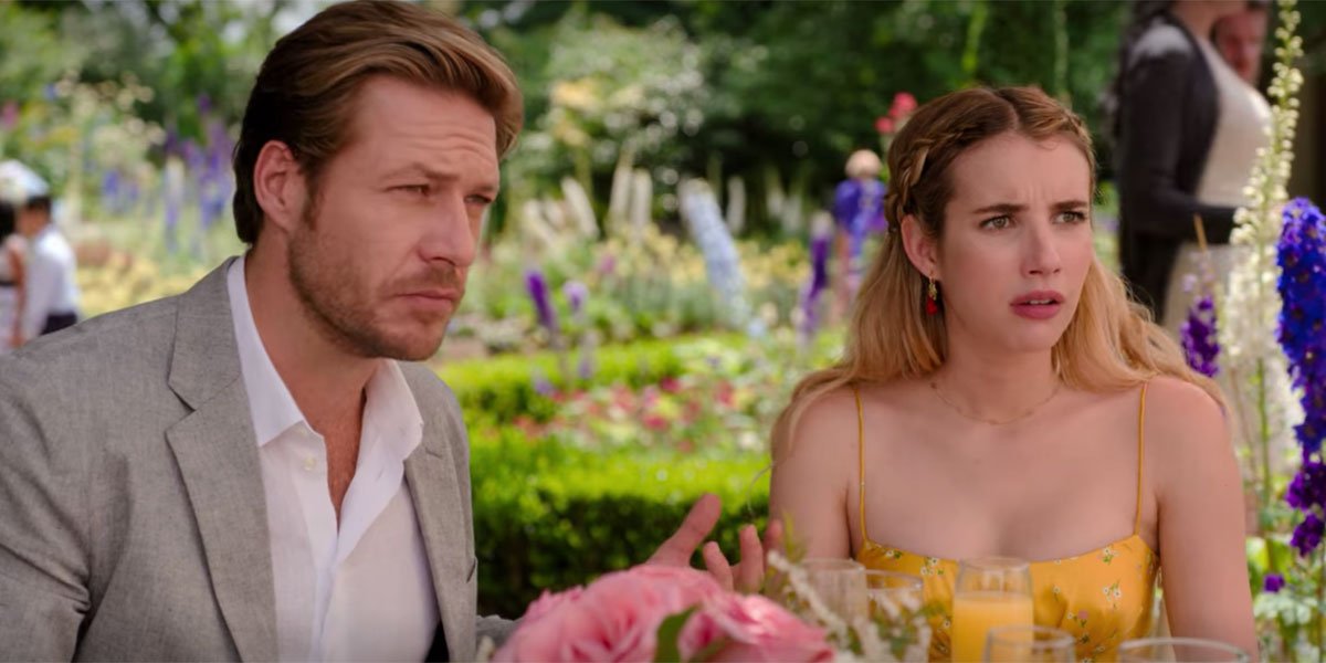 Emma Roberts and Luke Bracey in Holidate screenshot