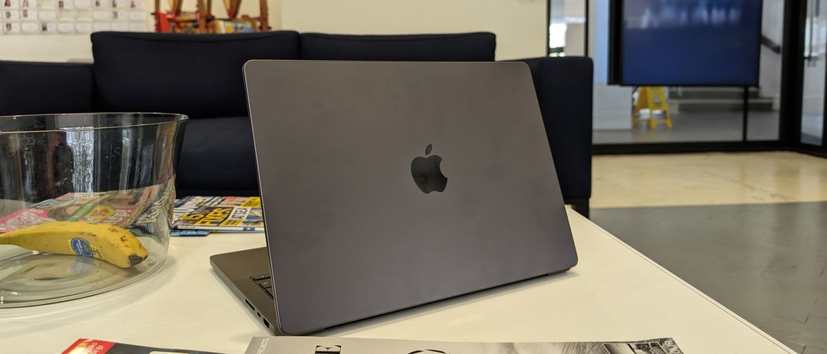 The Apple M3 MacBook Pro on a desk 