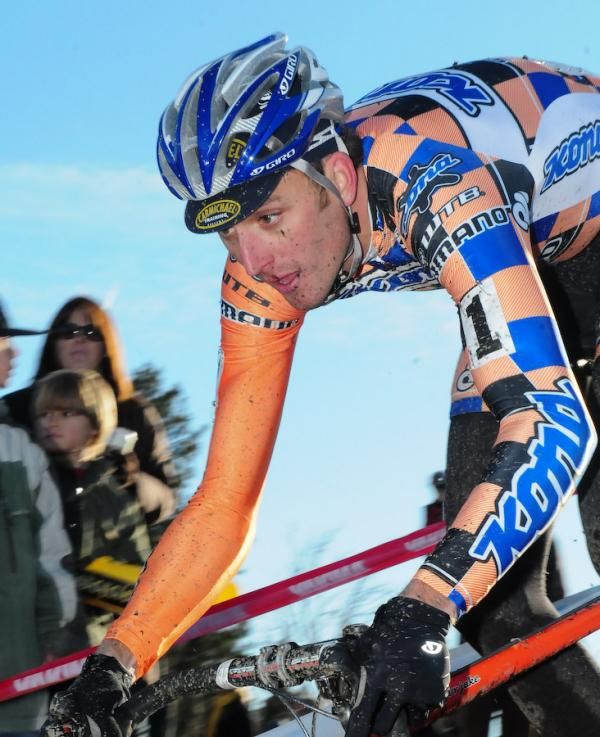 Ryan Trebon (Kona) descending in second place.