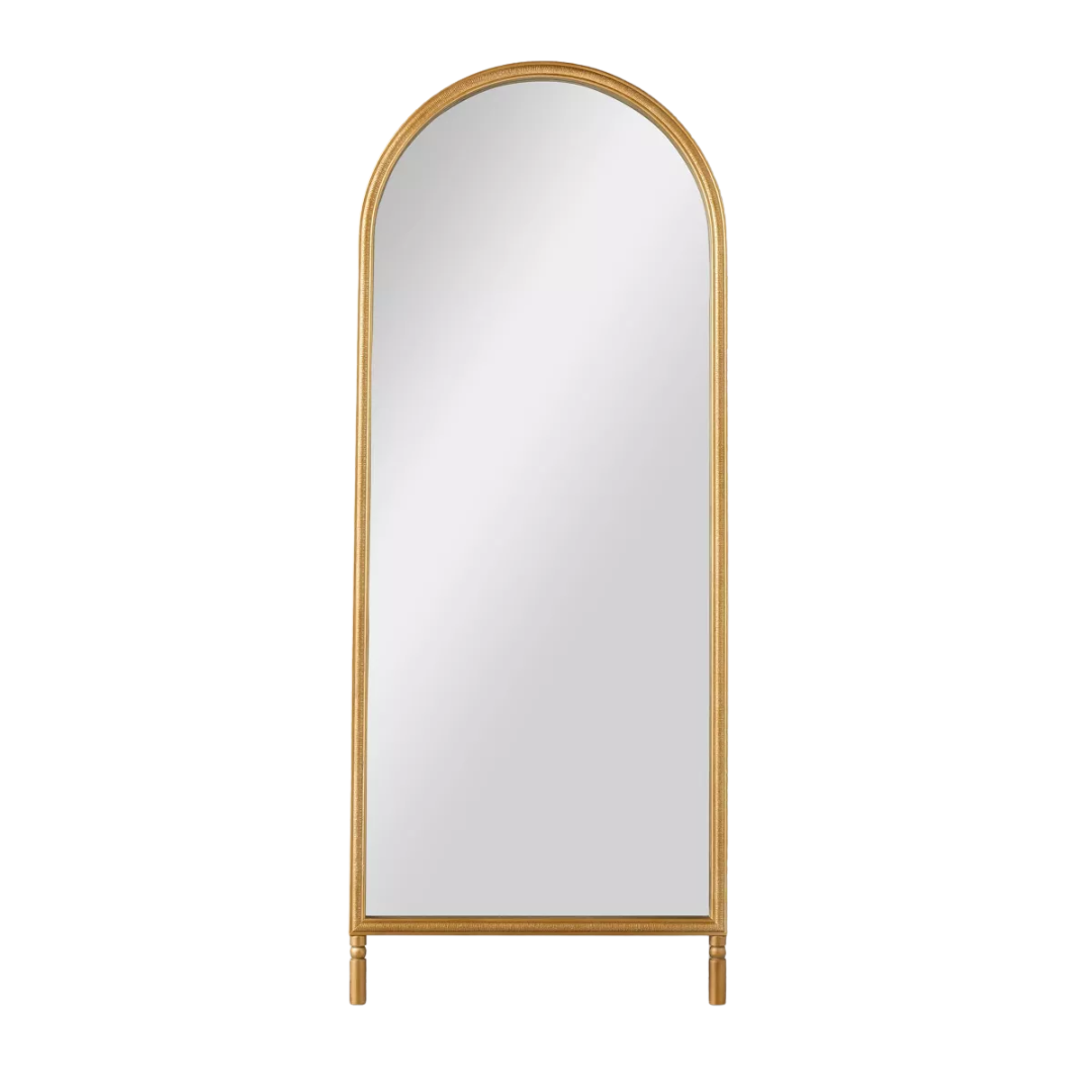 Arched 28"x70" Wood Framed Leaner Mirror Brass - Hearth & Hand™ With Magnolia