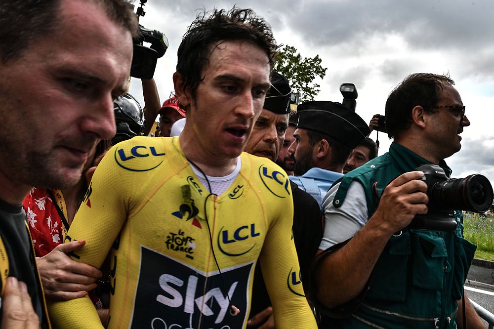 Geraint Thomas (Team Sky) after the stage 20 time trial