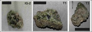 The trinitite samples analyzed in the new study were collected at three different distances from ground zero of the Trinity nuclear test site in New Mexico.