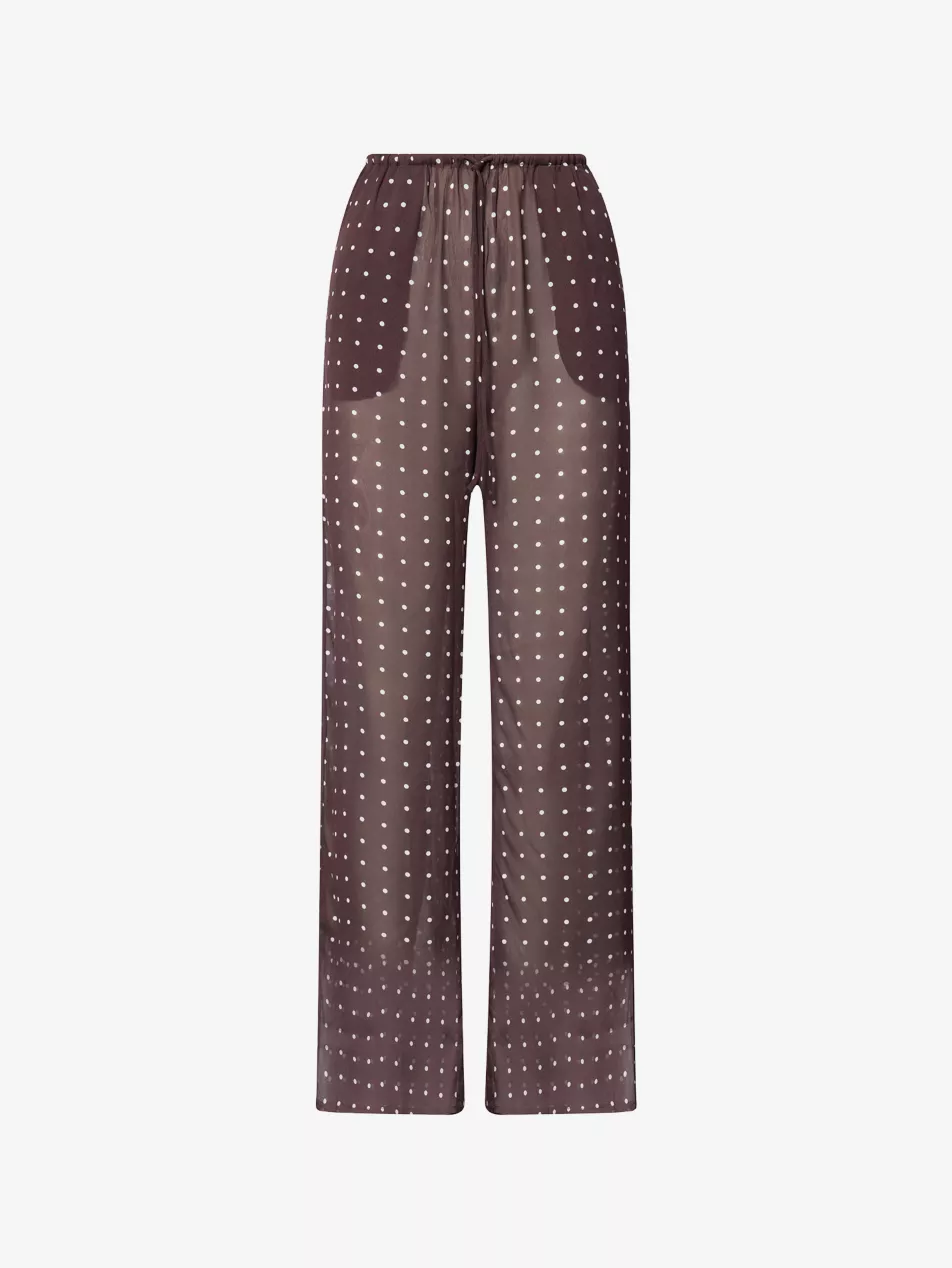 Vanessa Polka Dot Sheer Woven Trousers - 6