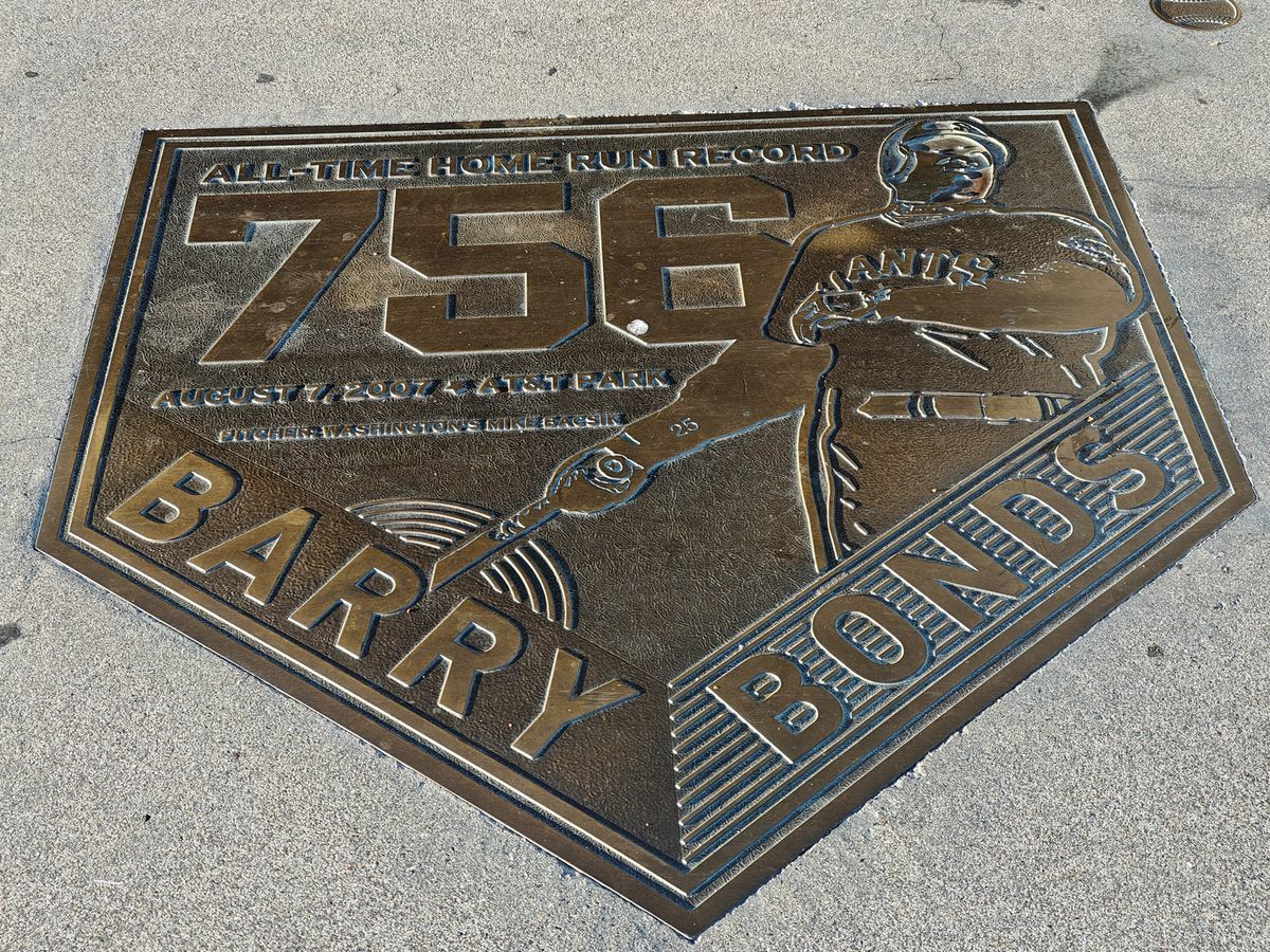 Barry Bonds plaque at 2x zoom by OnePlus 13R