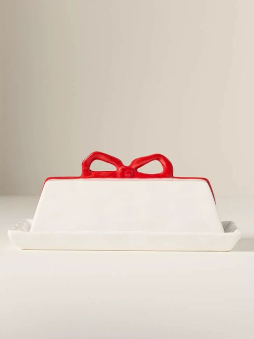 Benedita Bow Ceramic Stoneware Butter Dish