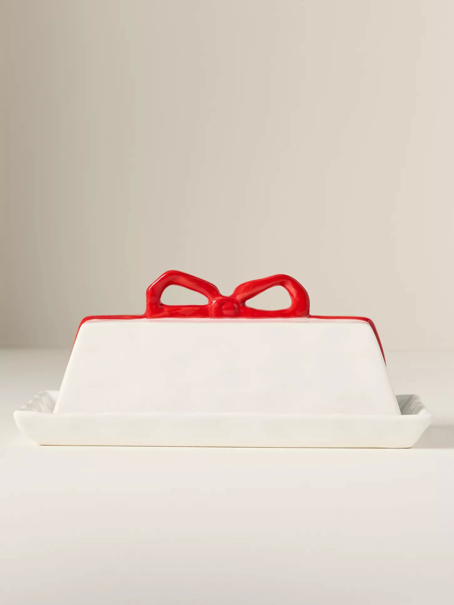 Anthropologie, Benedita Bow Ceramic Stoneware Butter Dish