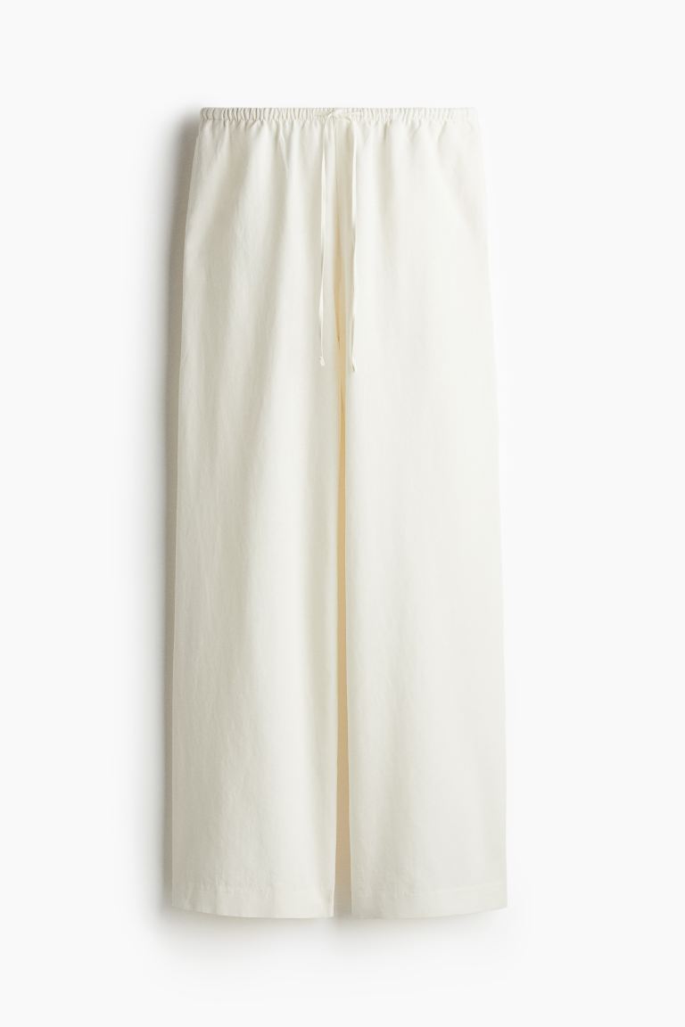 Straight Linen-Blend Trousers