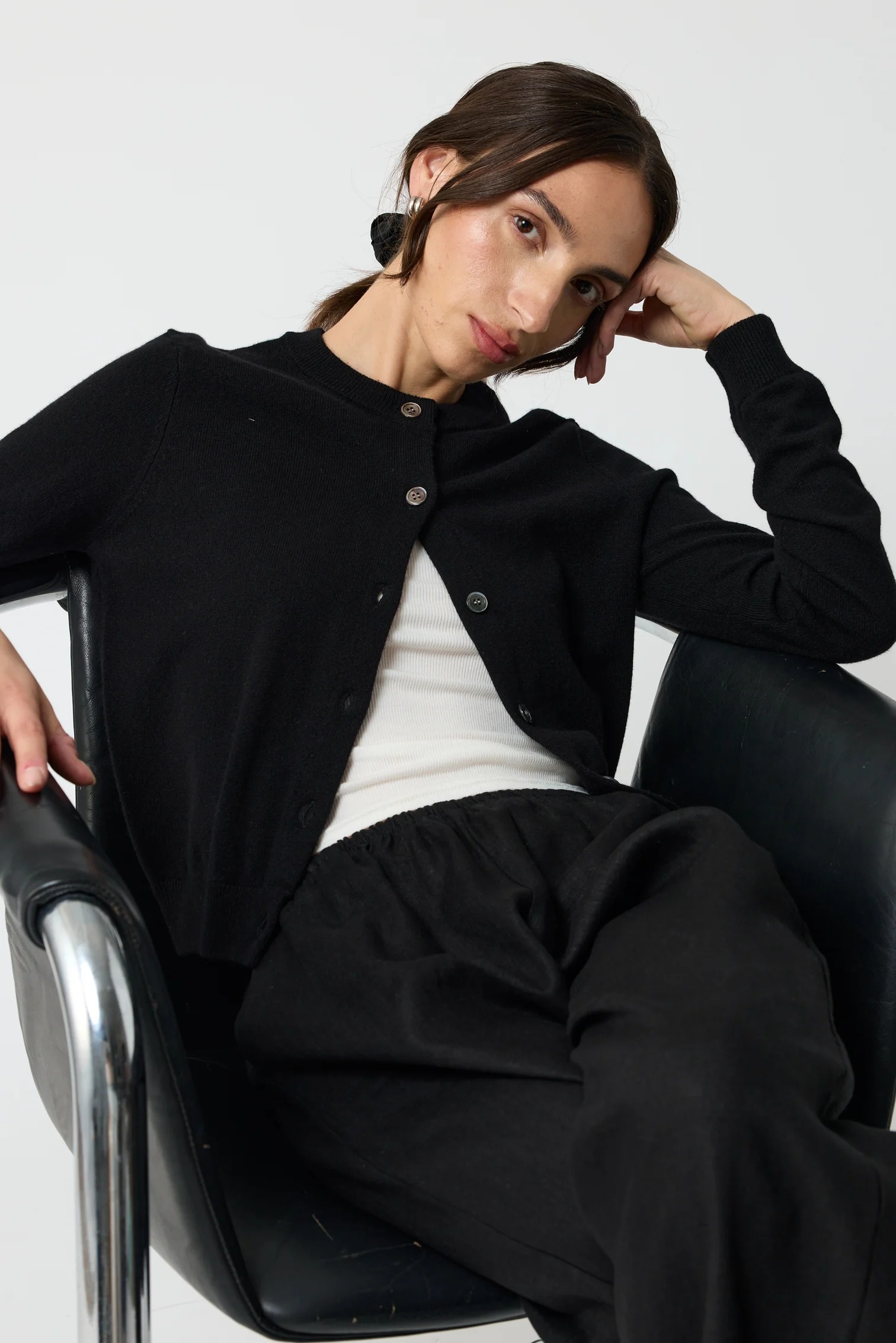 almina concept, Classic Crew Wool Cardigan