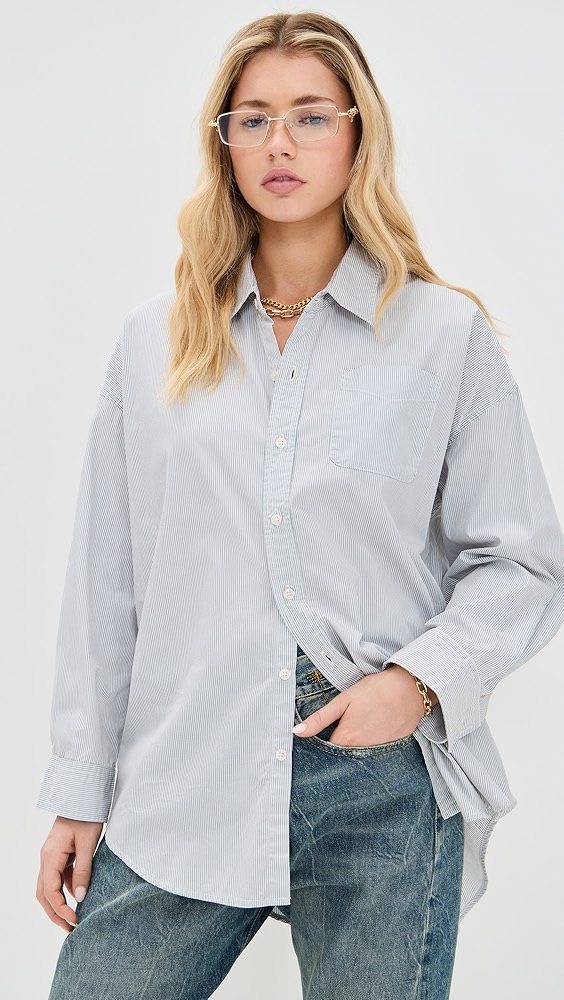 R13 Drop Neck Oxford Shirt