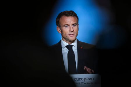 Emmanuel Macron President of the Republic of France at a press conference after the end of the 2 day European Council and Euro Summit the EU leaders meeting at the headquarters of the European Union The French President does a statement and responds to questions from journalists from international media and press EU leaders and heads of states have on their agenda to discuss on the 2day summit the topics of the humanitarian pauses in Israels war with Hamas push for humanitarian aid corridors into besieged Gaza the support to Ukraine after Russias invasion economy and the migration crisis situation EUCO in Brussels Belgium on 27 October 2023 Photo by Nicolas EconomouNurPhoto via Getty Images