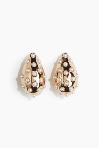 Bead-Embellished Dome Earrings