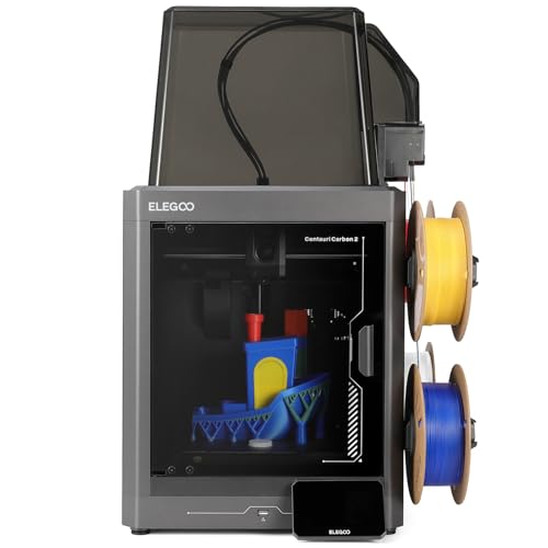 Elegoo Centauri Carbon 2 Combo Multi-Colour 3d Printer 4-Colour Printing With Canvas, Full-Auto Calibration and 500 Mm/s High Speed, 350&amp;deg;c Nozzle and Built-In Camera, 256x256x256 Mm Printing Size