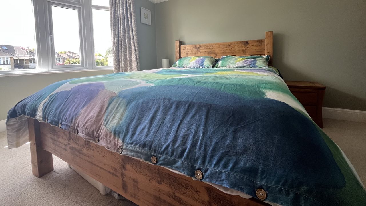 nectar classic hybrid dressed with comforter, pillows, sheets and mattress protector