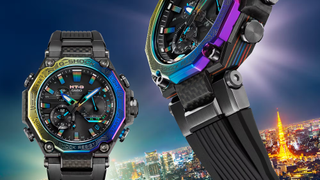 Casio G-Shock MTG-B2000YR-1A, watches on city backdrop