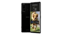 Sony Xperia 5 III in black with camera features displayed