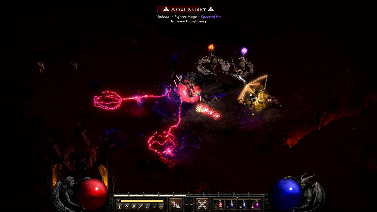 Gameplay images of Diablo 2 Warlock