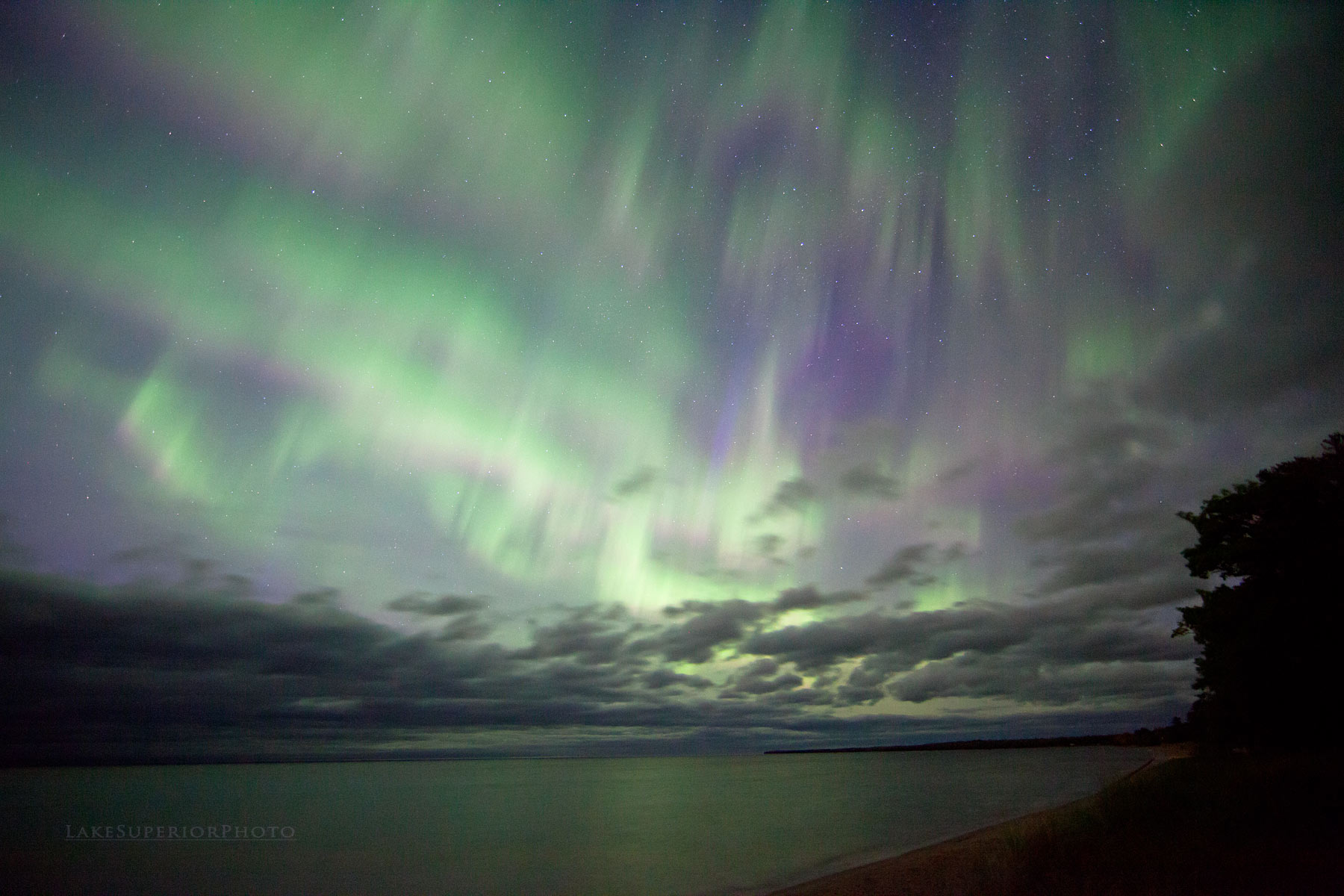 Aurora Over Lake Superior by Malone