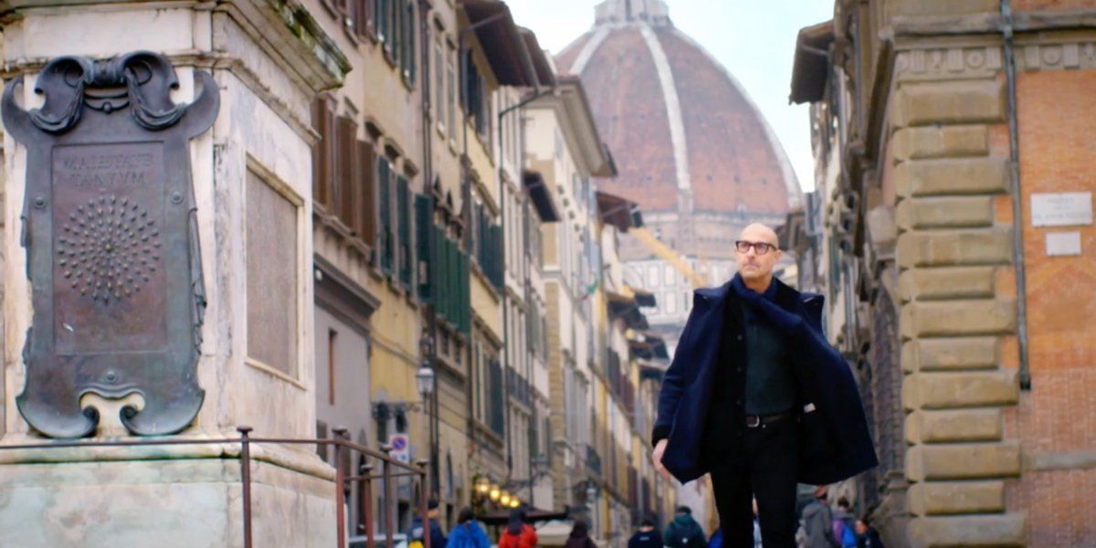 Stanley Tucci walking through Florence in Stanley Tucci: Searching for Italy