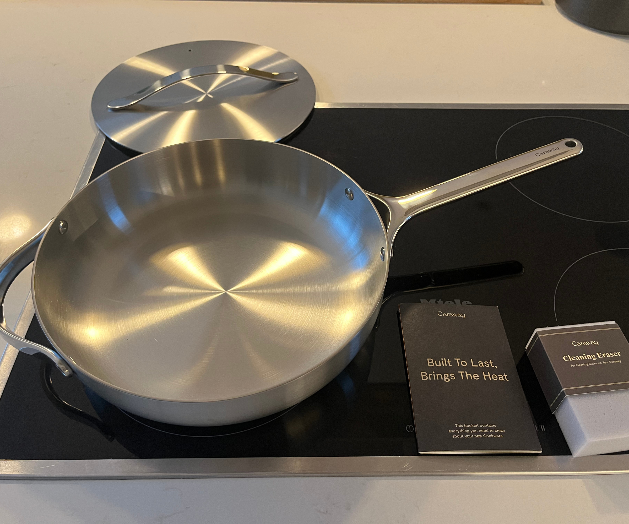 Caraway stainless steel saut&amp;eacute; pan in my test kitchen