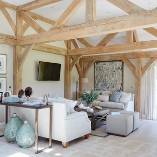 living room with coffee table and stool