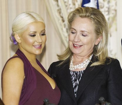 Christina Aguilera and Hillary Clinton, 2012