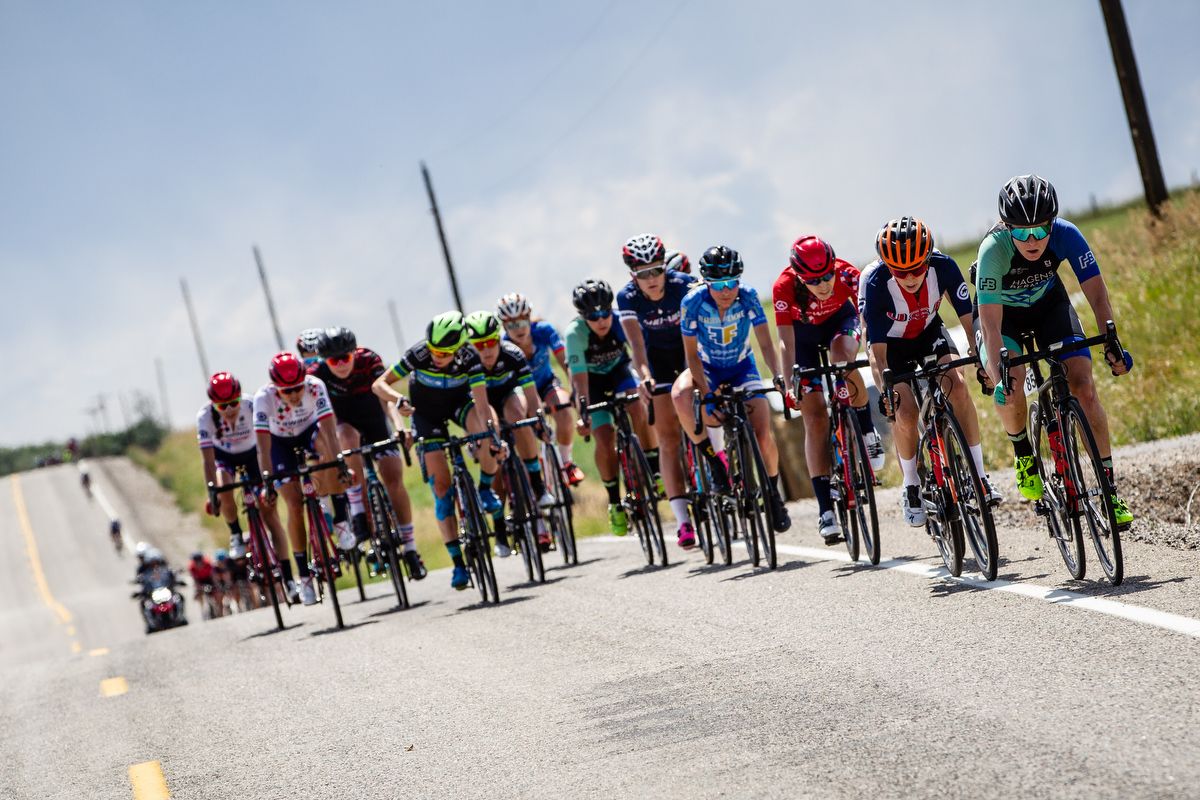 The peloton in action during stage 1 at the Colorado Classic