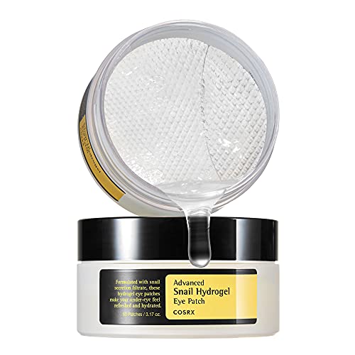 Cosrx Advanced Snail Hydrogel Eye Patch (60pc), Gel Serum Mask, Puffy Undereye Treament, Fine Lines, Refresh, Hydrate| Paraben Free, Korean Skin Care