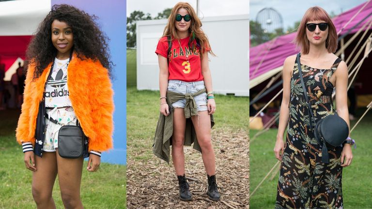 comp image of three women at a festival showing what to wear to a festival
