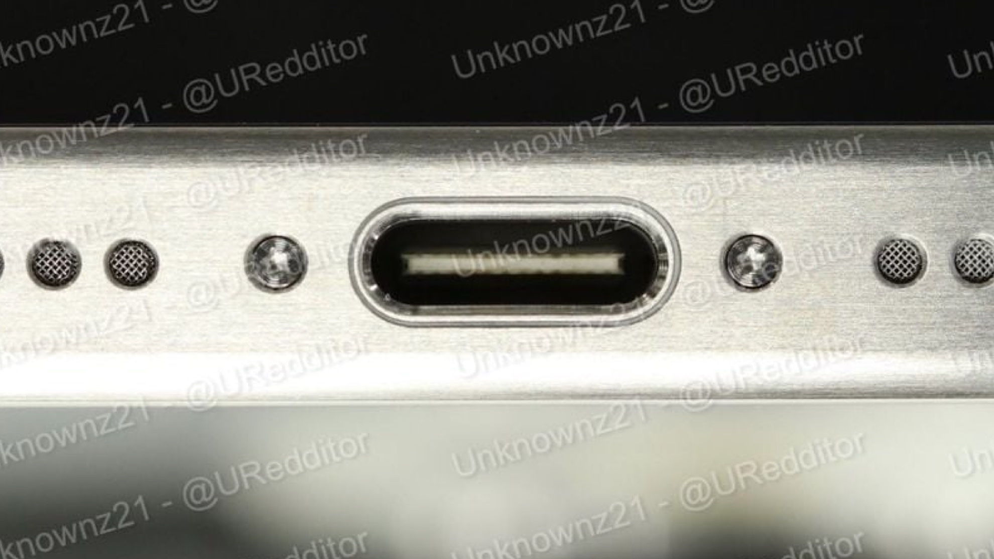 Alleged leaked image of iPhone 15 Pro USB-C port