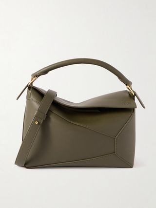 Puzzle Edge Small Textured-Leather Shoulder Bag