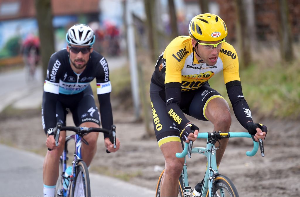 Maarten Wynants (Lotto-Jumbo) and Tom Boonen (Etixx-Quick Step)