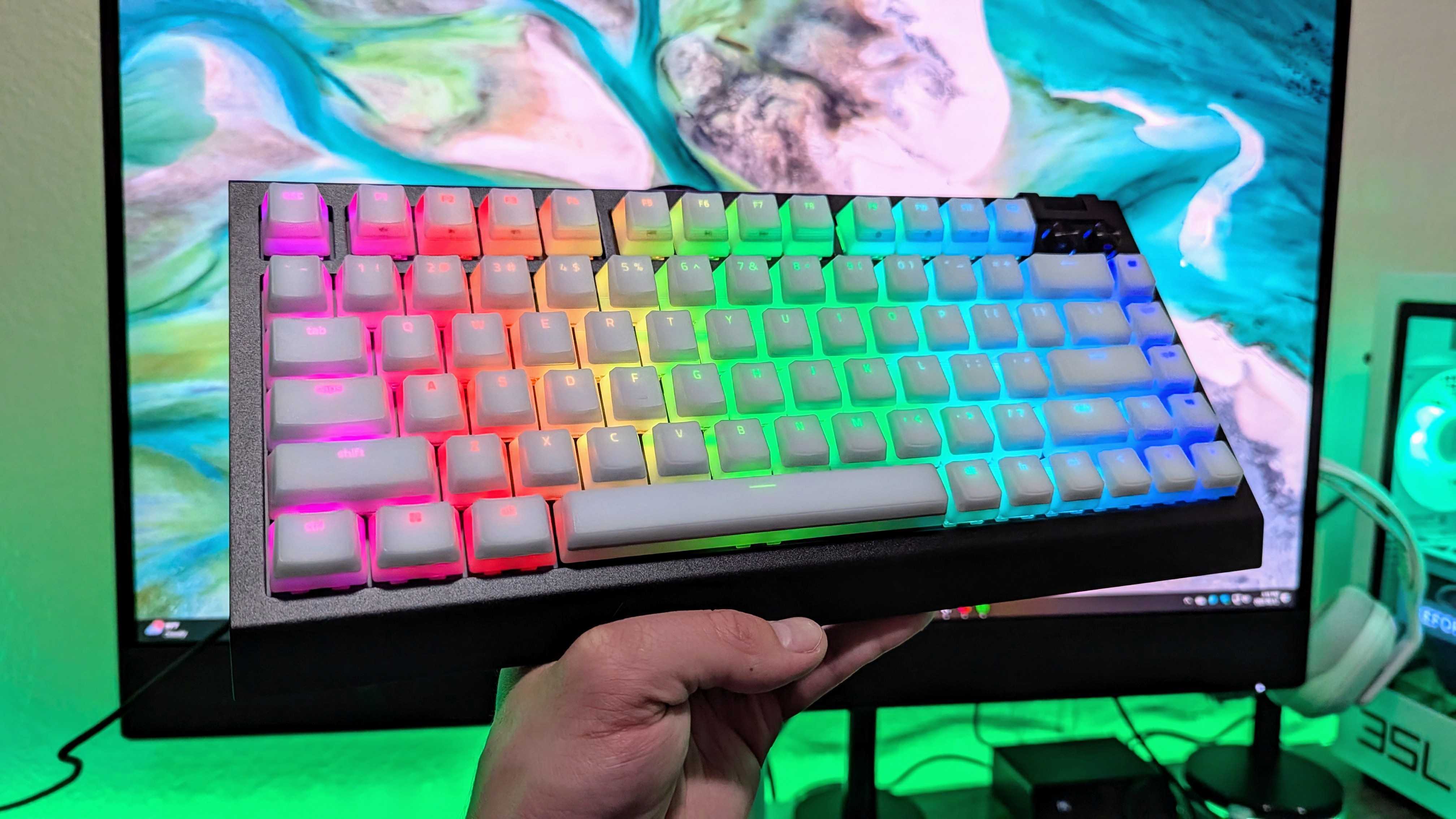 Image of the Razer BlackWidow V4 75% Barebones gaming keyboard.