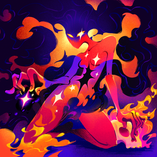 Procreate Dreams beginner tips; a colourful illustration of a woman