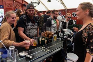 Metalheads enjoying a Jameson in the Whiskey and Vinyl saloon