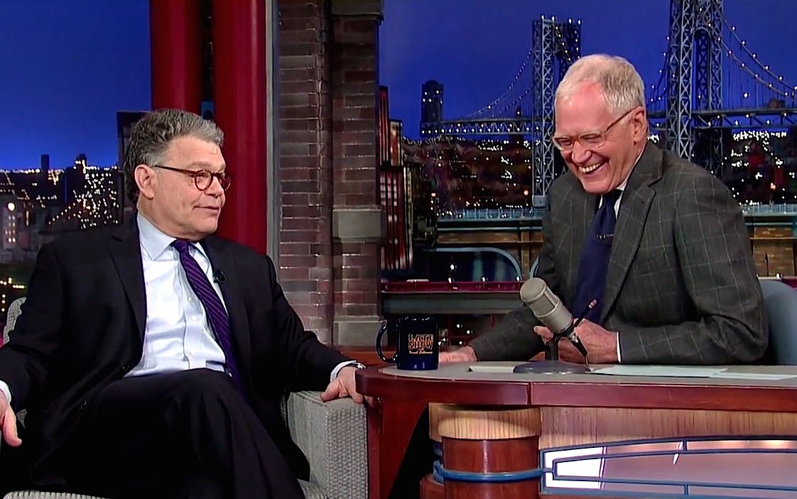 Al Franken tries to convince Letterman to run for Senate