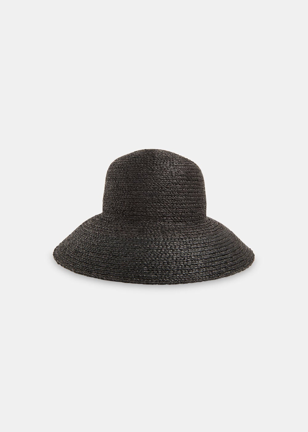 Black Wide Brim Straw Hat