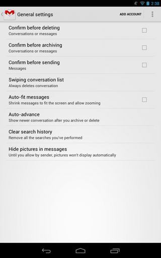 Gmail general settings