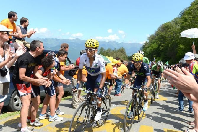 Movistar teammates Nairo Quintana and Alejandro Valverde
