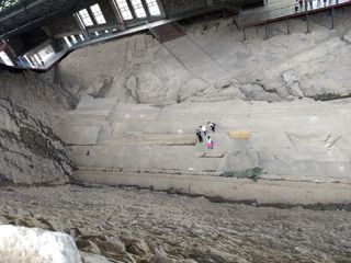 The quarry where the ichthyosaur fossil was uncovered. The site is now housed in the Xingyi Geopark Museum.