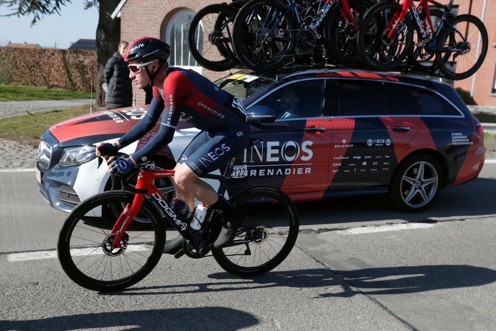 NINOVE BELGIUM FEBRUARY 26 Ethan Hayter of United Kingdom and Team INEOS Grenadiers competes during the 77th Omloop Het Nieuwsblad 2022 Mens Race a 2042km race from Ghent to Ninove OHN22 FlandersClassic WorldTour on February 26 2022 in Ninove Belgium Photo by Bas CzerwinskiGetty Images