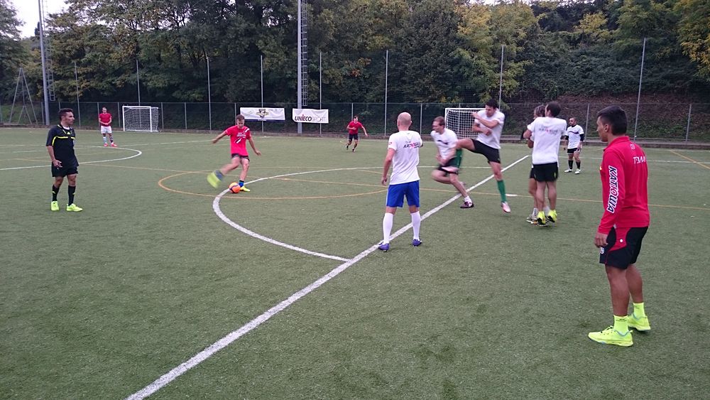 Katusha host their annual team-staff soccer match in Peschiera del Garda, Italy