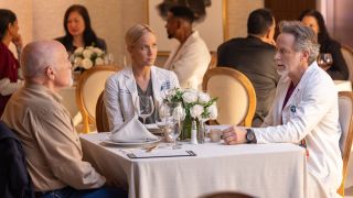 Hannah having an awkward lunch with Archer and her dad in Chicago Med Season 11x09